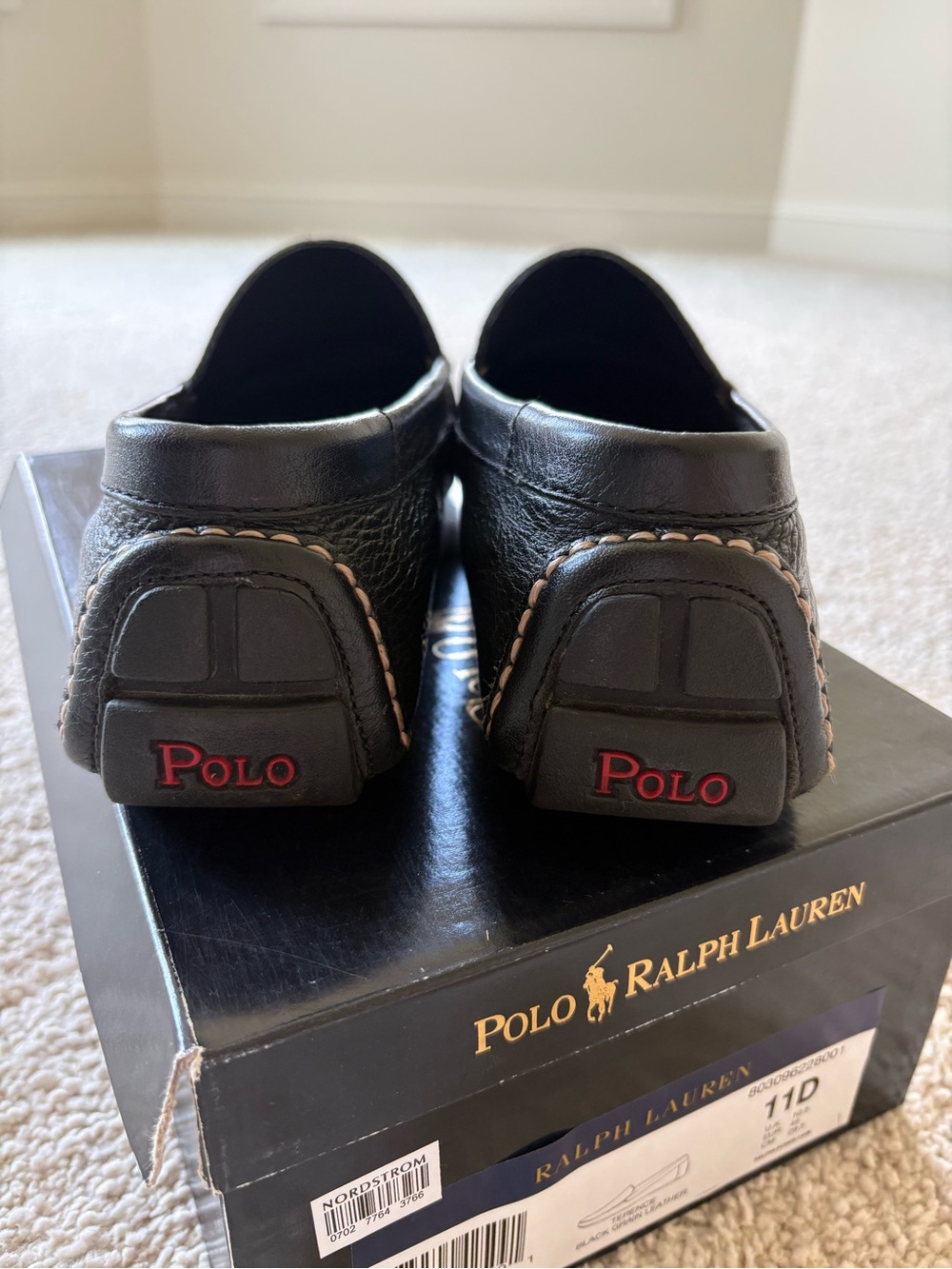 Polo by Ralph Lauren Men's Terence black grain leather loafers - Picture 8 of 8